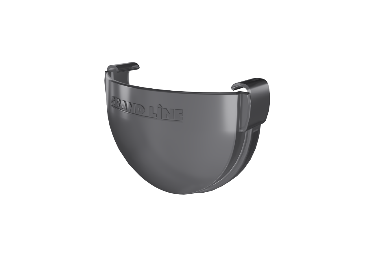 Заглушка желоба Дизайн 135мм ПВХ Grand Line RAL 7024 графит