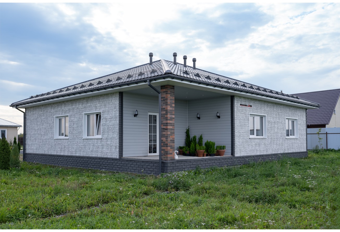 Фасадная панель Grand Line Колотый камень Классика графит — фото 12