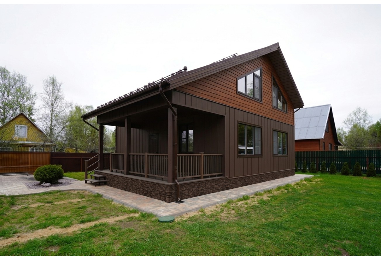 Фасадная панель Grand Line Дикий камень Классика шоколадный — фото 12